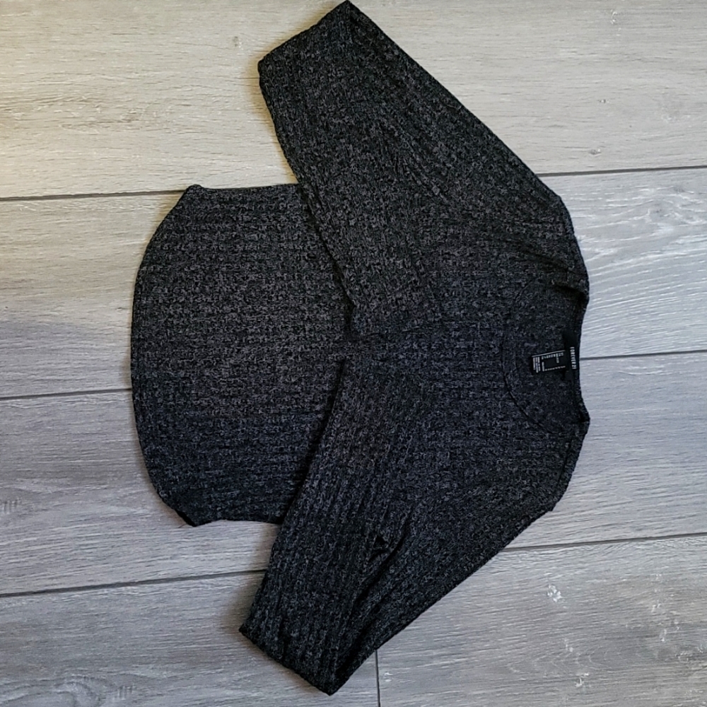 Grey Cropped Long Sleeves